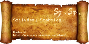 Szilvássy Szabolcs névjegykártya